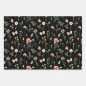 水彩ワイルドフラワーパターン ラッピングペーパーシート (正面)