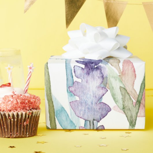 水彩ワイルドフラワーパターン ラッピングペーパー (誕生日パーティー)