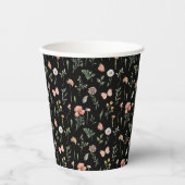 水彩ワイルドフラワーパターン 紙コップ (正面)