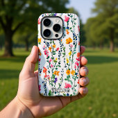 水彩ワイルドフラワーパターン iPhoneケース