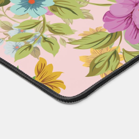 水彩ワイルドフラワーパーソナライズされたスクリプト名De デスクマット (コーナー)