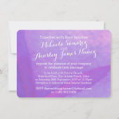 水彩ワイルドフラワーパープルウェディング招待 招待状 (裏面)