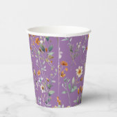 水彩ワイルドフラワーパープル紙カップ 紙コップ (右)