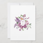 水彩ワイルドフラワーパープル結婚ズ 招待状 (裏面)