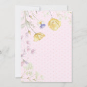 水彩ワイルドフラワーピンクのドット赤ちゃんシャワー 招待状 (裏面)