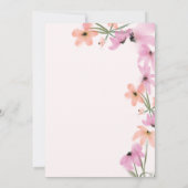 水彩ワイルドフラワーピンクぼほ花スウィート16 招待状 (裏面)