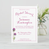 水彩ワイルドフラワーピンクフローラブライダルシャワー 招待状 (スタンド正面)