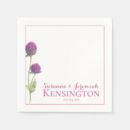 水彩ワイルドフラワーピンクフローラ披露宴 スタンダードカクテルナプキン
