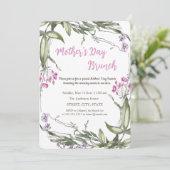 水彩ワイルドフラワーピンクマザーズデイブランチ 招待状 (スタンド正面)