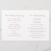 水彩ワイルドフラワーピンク灰色の結婚式プログラム (裏面)