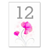 水彩ワイルドフラワーピンク結婚のテーブル番号 テーブルナンバー (裏面)