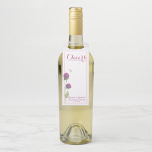 水彩ワイルドフラワーピンク結婚フローラ ボトルネックタグ