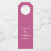 水彩ワイルドフラワーピンク結婚フローラ ボトルネックタグ (裏面)