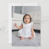 水彩ワイルドフラワーピンク1歳の誕生日 招待状 (裏面)