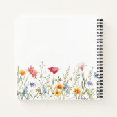 水彩ワイルドフラワーフィールドノートブパーソナライズされたック ノートブック (裏面)