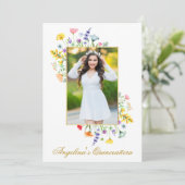 水彩ワイルドフラワーフォトキンセアニェラ金ゴールド 招待状 (スタンド正面)