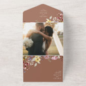 水彩ワイルドフラワーフォトシールと送信 オールインワン招待状 (外側)