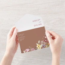 水彩ワイルドフラワーフォトシールと送信