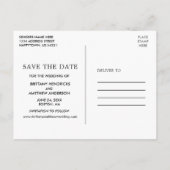 水彩ワイルドフラワーフォト日付を保存 ポストカード (裏面)