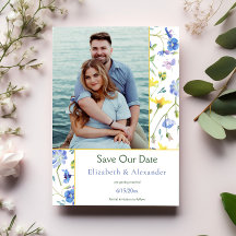 水彩ワイルドフラワーフォト日付を保存