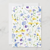 水彩ワイルドフラワーフォト日付を保存 案内状 (裏面)