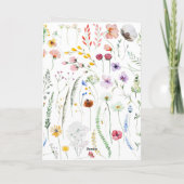 水彩ワイルドフラワーフォト日付カードを保存 招待状 (裏面)