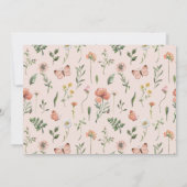 水彩ワイルドフラワーフォト誕生日 サンキューカード (裏面)