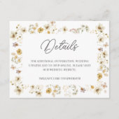 水彩ワイルドフラワーフレーム結婚の詳細 エンクロージャーカード (正面)