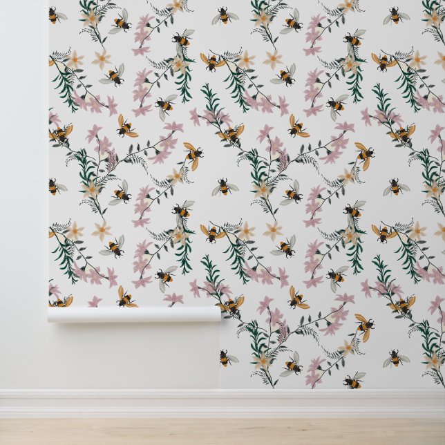 水彩ワイルドフラワーフローラでこぼこ蜂 壁紙 (アプリケーション)