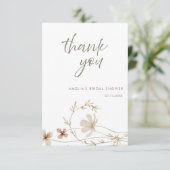 水彩ワイルドフラワーフローラブライダルシャワー サンキューカード (スタンド正面)