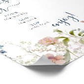 水彩ワイルドフラワーフローラミモサバー標識 ポスター (角)