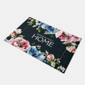 水彩ワイルドフラワーフローラモダンファミリー名 ドアマット (アングル)