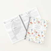 水彩ワイルドフラワーフローラルパターンレシピ ノートブック (内部)