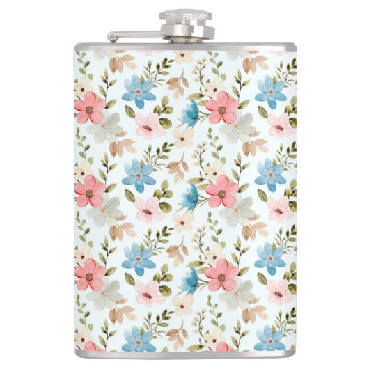 水彩ワイルドフラワーフローラルパターン–67676 フラスク (正面)