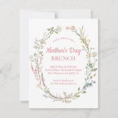 水彩ワイルドフラワーフローラ母の日ブランチ 招待状 (正面)