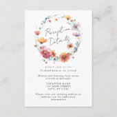 水彩ワイルドフラワーフローラ結婚リース エンクロージャーカード (正面)
