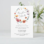 水彩ワイルドフラワーフローラ結婚リース エンクロージャーカード (スタンド正面)