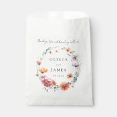 水彩ワイルドフラワーフローラ結婚リース フェイバーバッグ (正面)