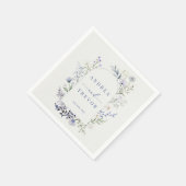 水彩ワイルドフラワーフローラ結婚式招待状 スタンダードカクテルナプキン (角)