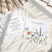 水彩ワイルドフラワーフローラ スクエア名刺