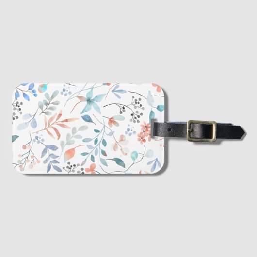 水彩ワイルドフラワーフローラ ラゲッジタグ (正面横)