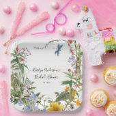 水彩ワイルドフラワーフローラn蜂ブライダルシャワー ペーパープレート (パーティー)