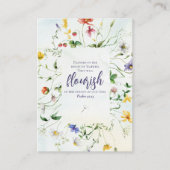 水彩ワイルドフラワーブックマークバイブル聖なる書物、 経典 アドバイスカード (正面)