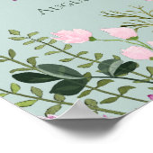 水彩ワイルドフラワーブライダルシャワーウェルカムサイン ポスター (角)