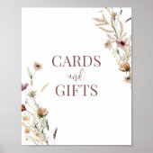 水彩ワイルドフラワーブライダルシャワーカード&ギフト ポスター (正面)