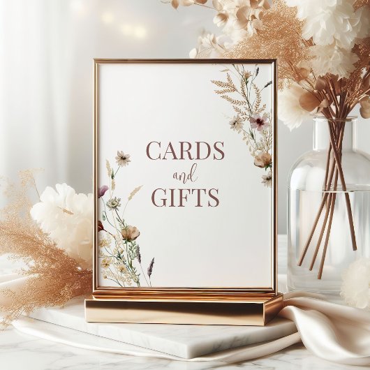 水彩ワイルドフラワーブライダルシャワーカード&ギフト ポスター