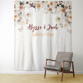 水彩ワイルドフラワーブライダルシャワー背景 タペストリー (インサイチュ)