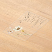 水彩ワイルドフラワーブライダルシャワー アクリル招待状 (レイダウン)