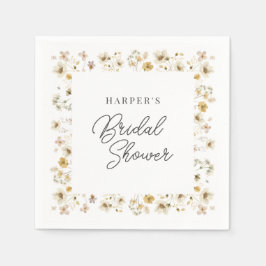 水彩ワイルドフラワーブライダルシャワー スタンダードカクテルナプキン