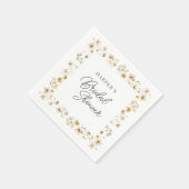 水彩ワイルドフラワーブライダルシャワー スタンダードカクテルナプキン (角)